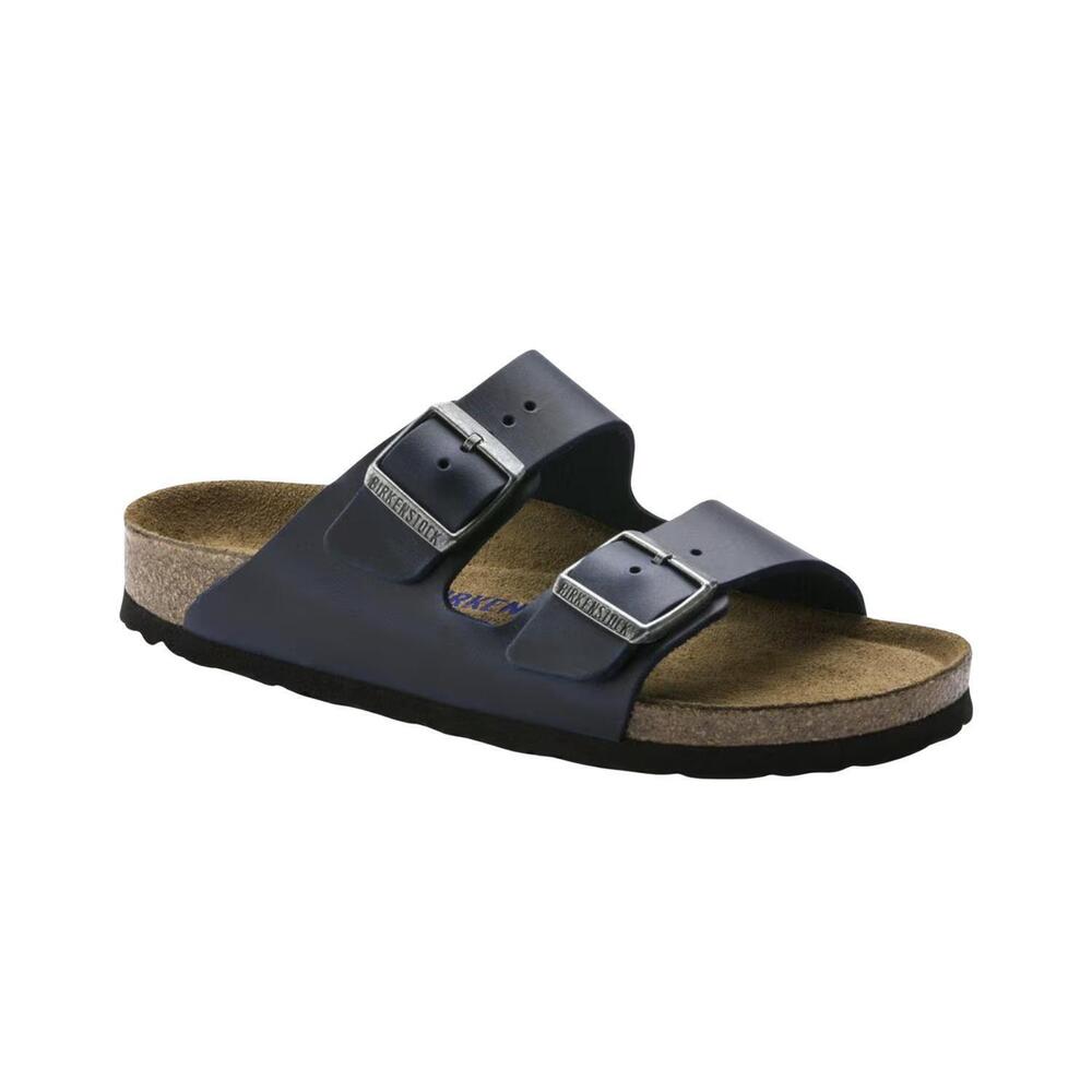 NEW BIRKENSTOCK unisex arizona soft footbed oiled leather sandal in blue